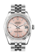 Datejust 31 Pink Dial White Gold Fluted Bezel Jubilee Ladies Watch 178274.