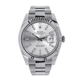 Datejust II Stainless Steel White Gold Silver Index Dial Watch 116334.