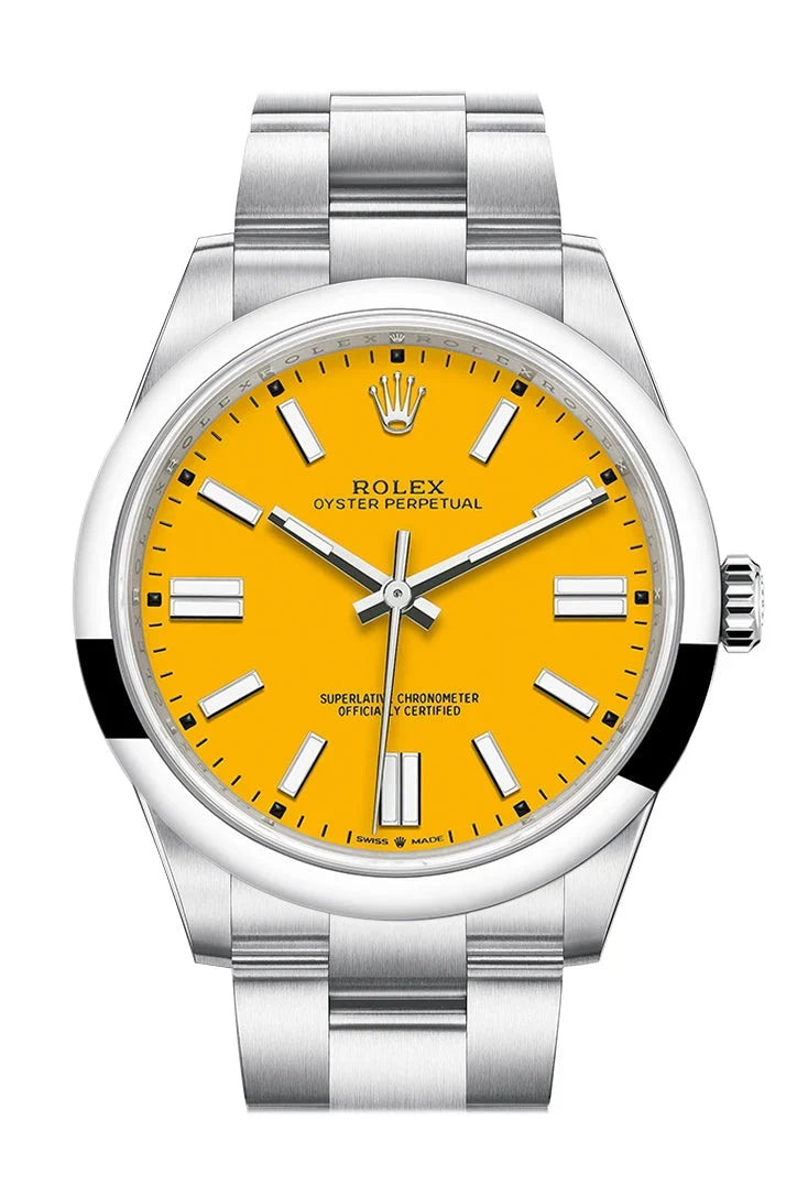 Oyster Perpetual 41 Yellow Dial Oyster Bracelet Watch 124300.