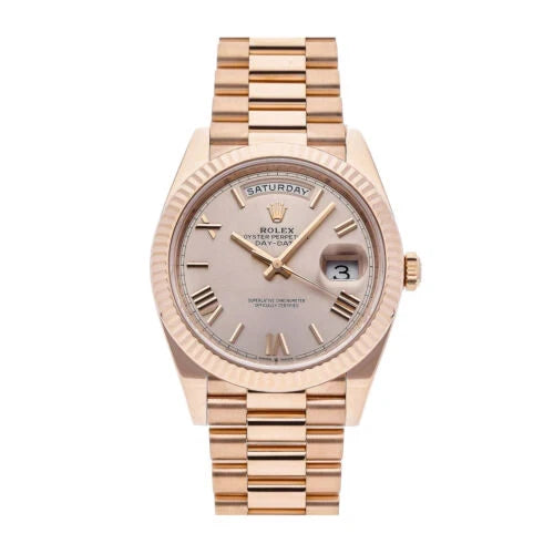 Datejust 31 White Roman Dial Diamond Bezel 18K Rose Gold Two Tone Ladies Watch 278341.