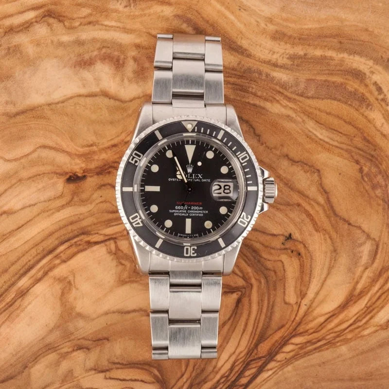 Mens Vintage Rolex Red Submariner 1680