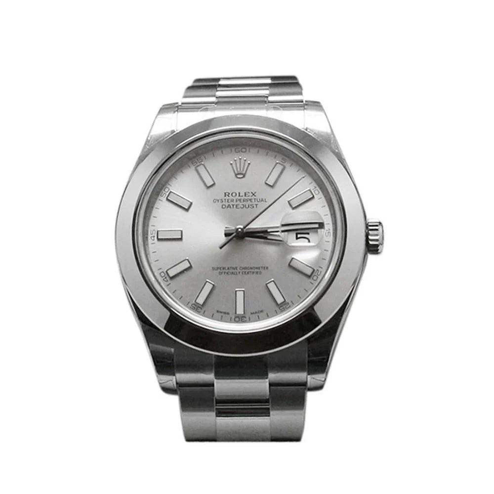 Datejust II 41 Silver Dial Steel Men's Watch 116300.