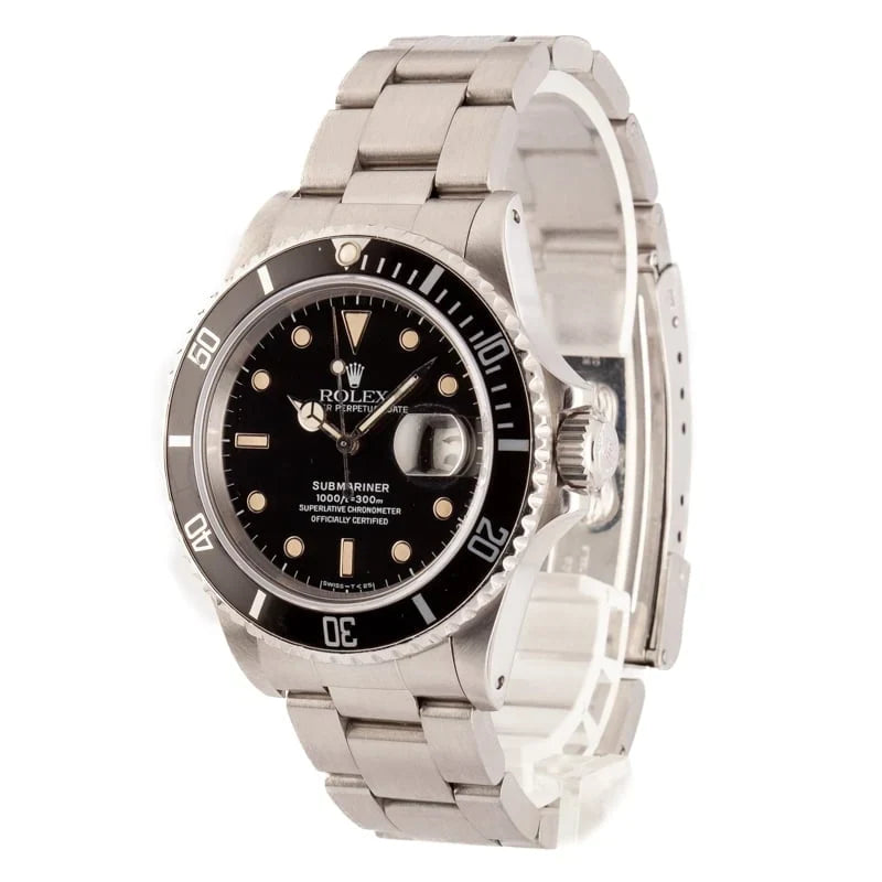 Vintage Rolex Submariner 168000 Stainless Steel