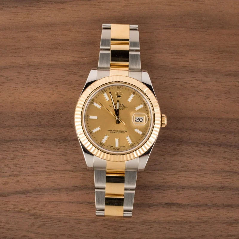 Mens Rolex Datejust II Ref 116333 Champagne Dial