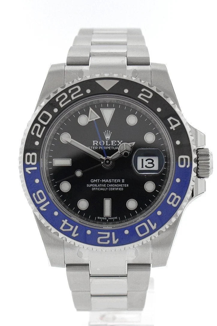 GMT-Master II Batman 40 Black Dial Steel Men's Watch 116710BLNR 116710.
