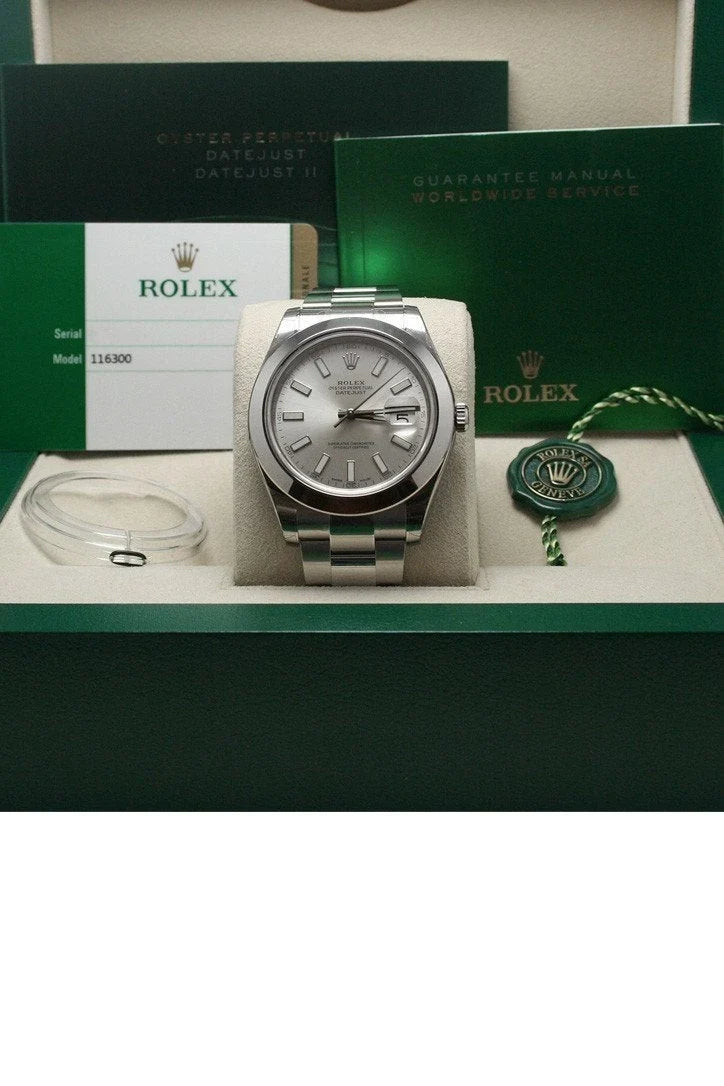 Datejust II 41 Silver Dial Steel Men's Watch 116300.