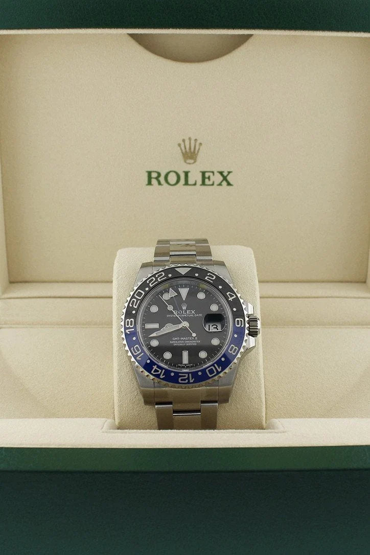 GMT-Master II Batman 40 Black Dial Steel Men's Watch 116710BLNR 116710.