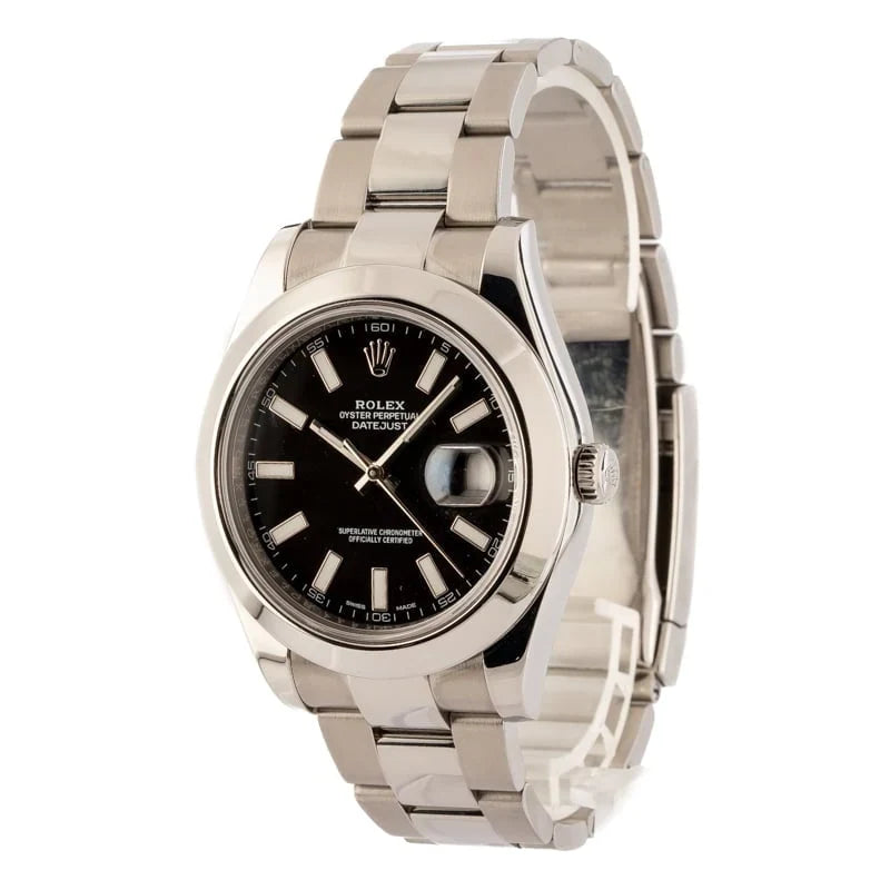 Pre-Owned Rolex Datejust II 116300 Black Dial
