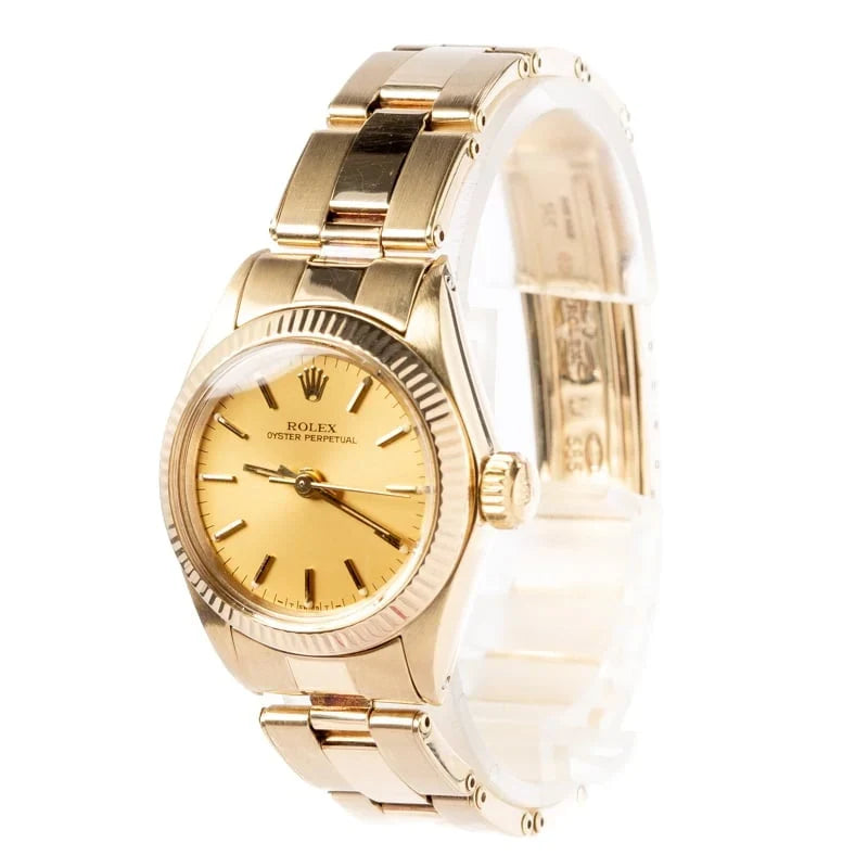 Womens Rolex Oyster Perpetual 6718 Yellow Gold
