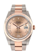 Datejust 36 Rose Set with Diamonds Dial Fluted Rose Gold Two Tone Watch 126231 NP.