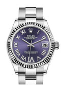 Datejust 31 Aubergine Dial Set Diamonds Dial Fluted Bezel Ladies Watch 278274.