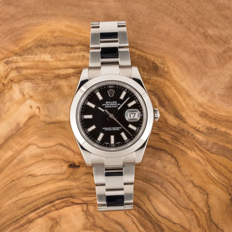 Pre-Owned Rolex Datejust II 116300 Black Dial