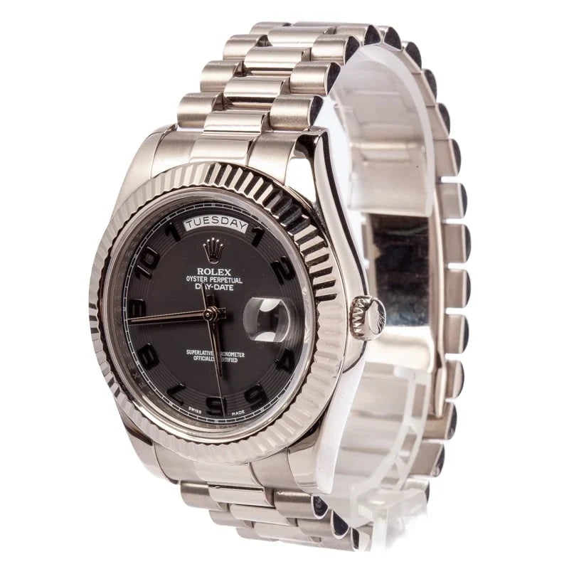 Rolex President Day-Date II Ref 218239 Black Dial