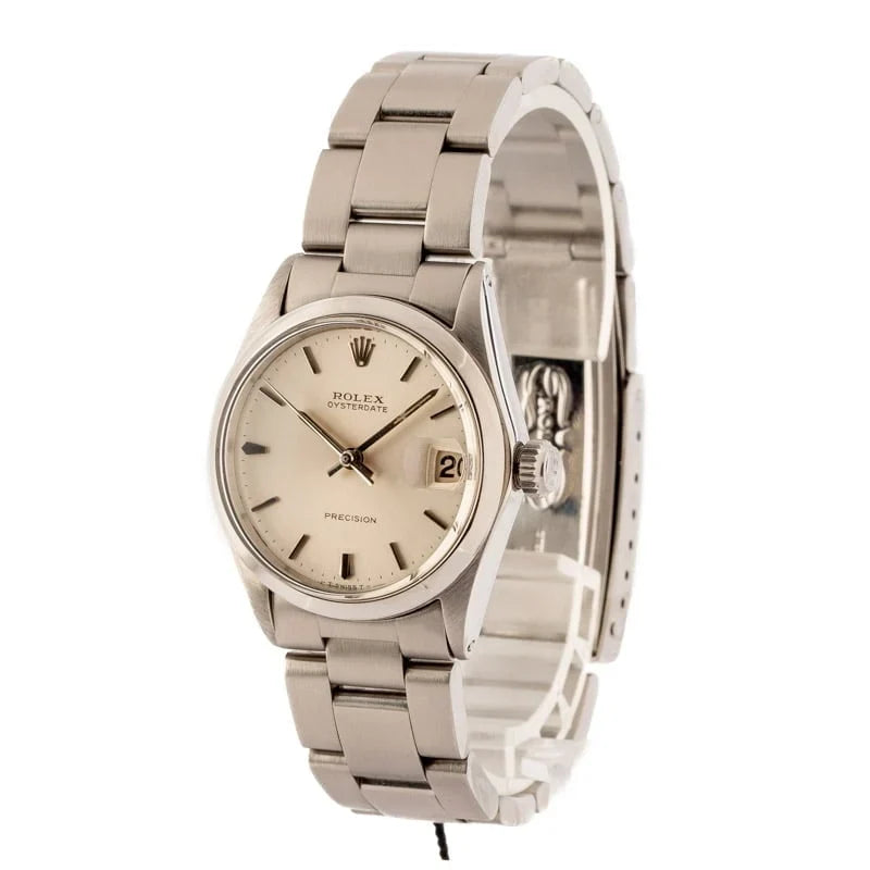 Vintage Rolex OysterDate 6466 Silver Dial