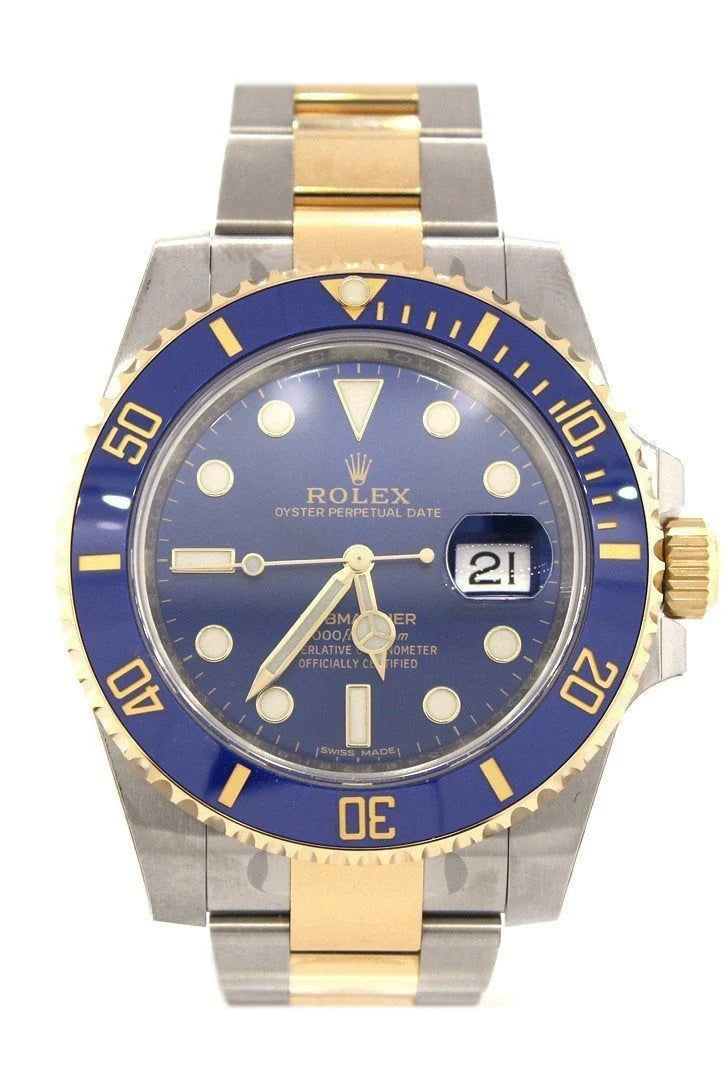 Submariner Date 40 Blue Dial Gold and Steel Watch 116613LB 116613.
