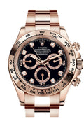 Cosmograph Daytona Rose Gold Black diamond set Dial Bracelet 116505.