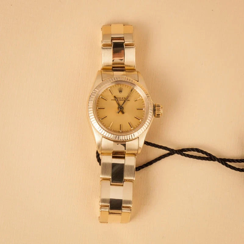 Womens Rolex Oyster Perpetual 6718 Yellow Gold