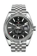 Sky Dweller Black Dial 18K White Gold Bezel Steel Jubilee Men's Watch 326934.