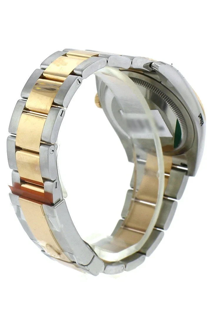Datejust 36 White mother-of-pearl Roman Dial Fluted 18K Gold Two Tone Oyster Watch 116233.