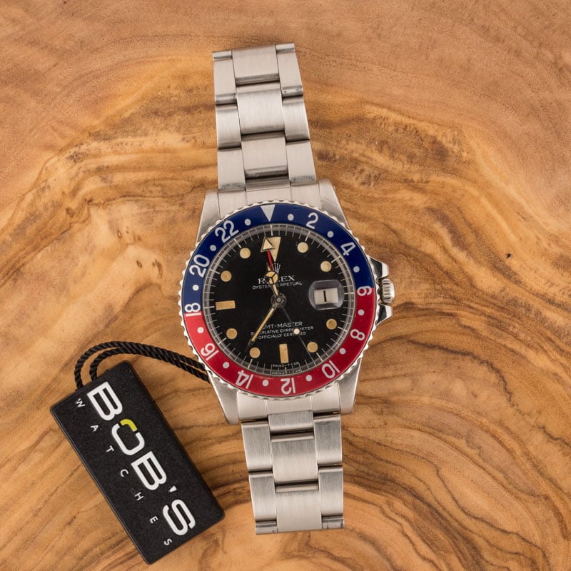 Mens Vintage Rolex GMT-Master 1675 Pepsi